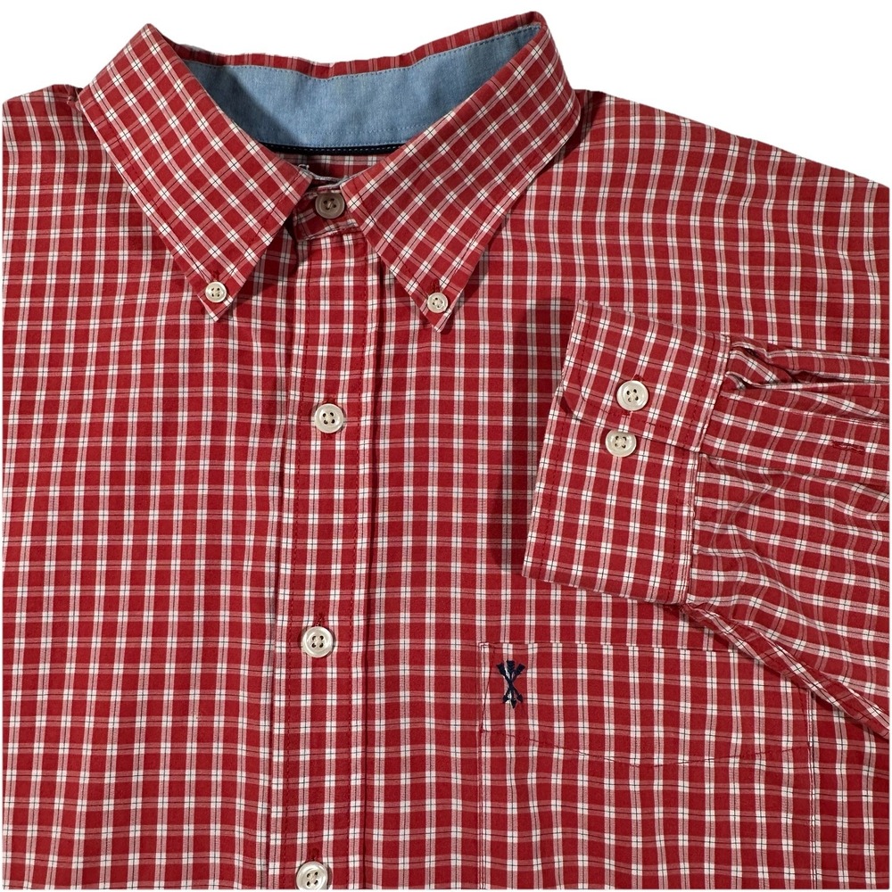 Arrow Button Down Shirt Men's XL Tall Long Sleeves  Orange Plaid‎